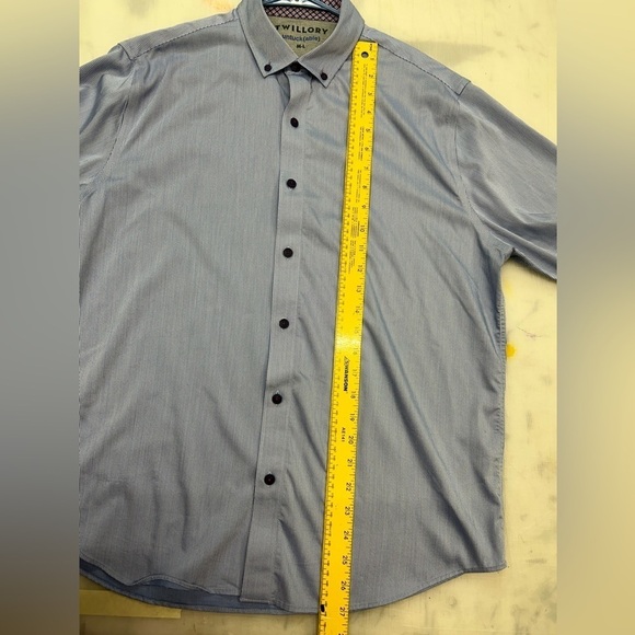 Twillory Untuck(able) Button Down Long Sleeve Shirt Blue/White M-L Flip Cuff EUC - Picture 10 of 10